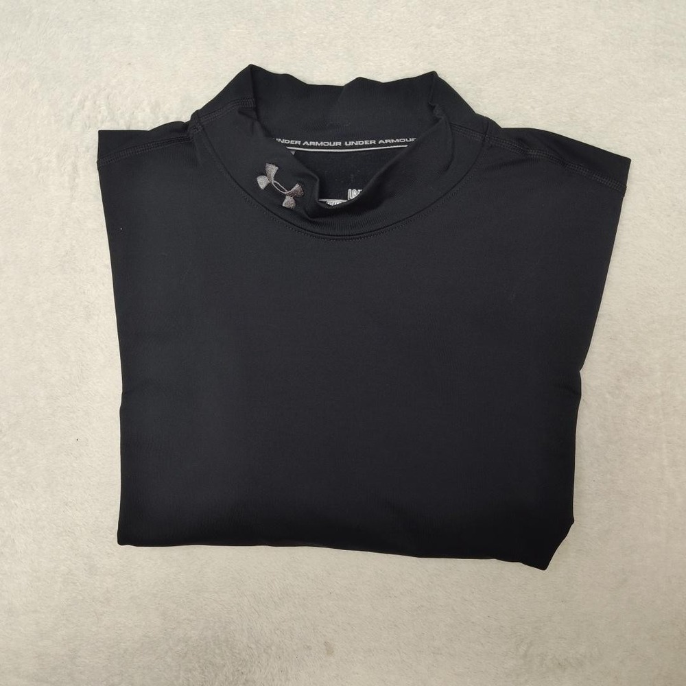 Under Armour Pullover Mens L Black ColdGear‎ Mock Neck Golf Baselayer Turtleneck